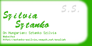 szilvia sztanko business card